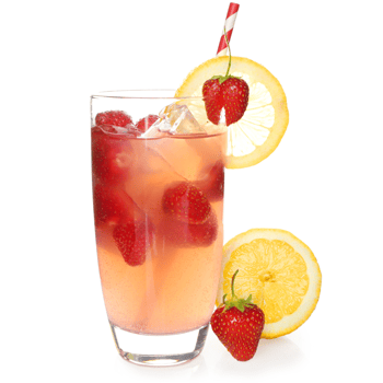 Lemonade with strawberries.