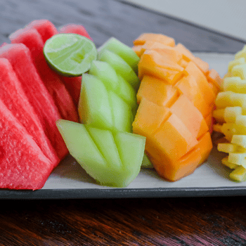 A rainbow fruit platter.