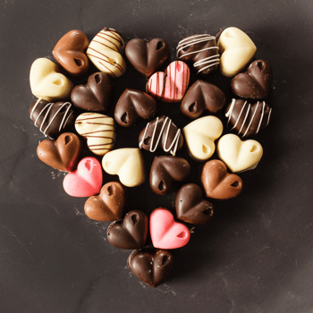 Heart shaped chocolates