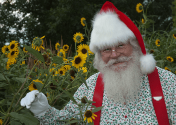 santa with flowers