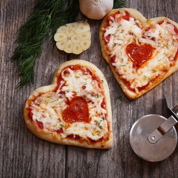 Heart shaped pizza