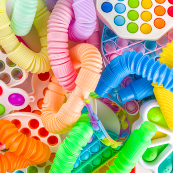 A pile of fidget toys.