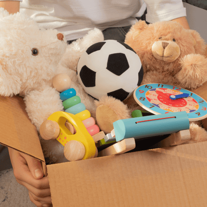 A box full of toys.