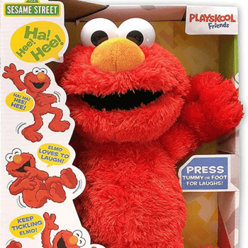 Tickle Me Elmo toy.