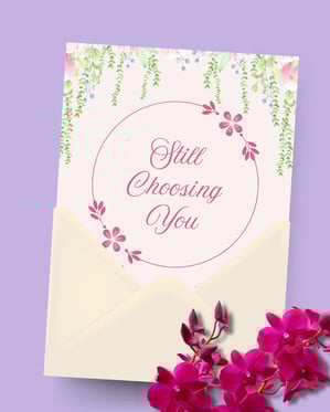 Pixie Post anniversary card that says still choosing you