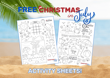 christmas in july activity sheets for kids