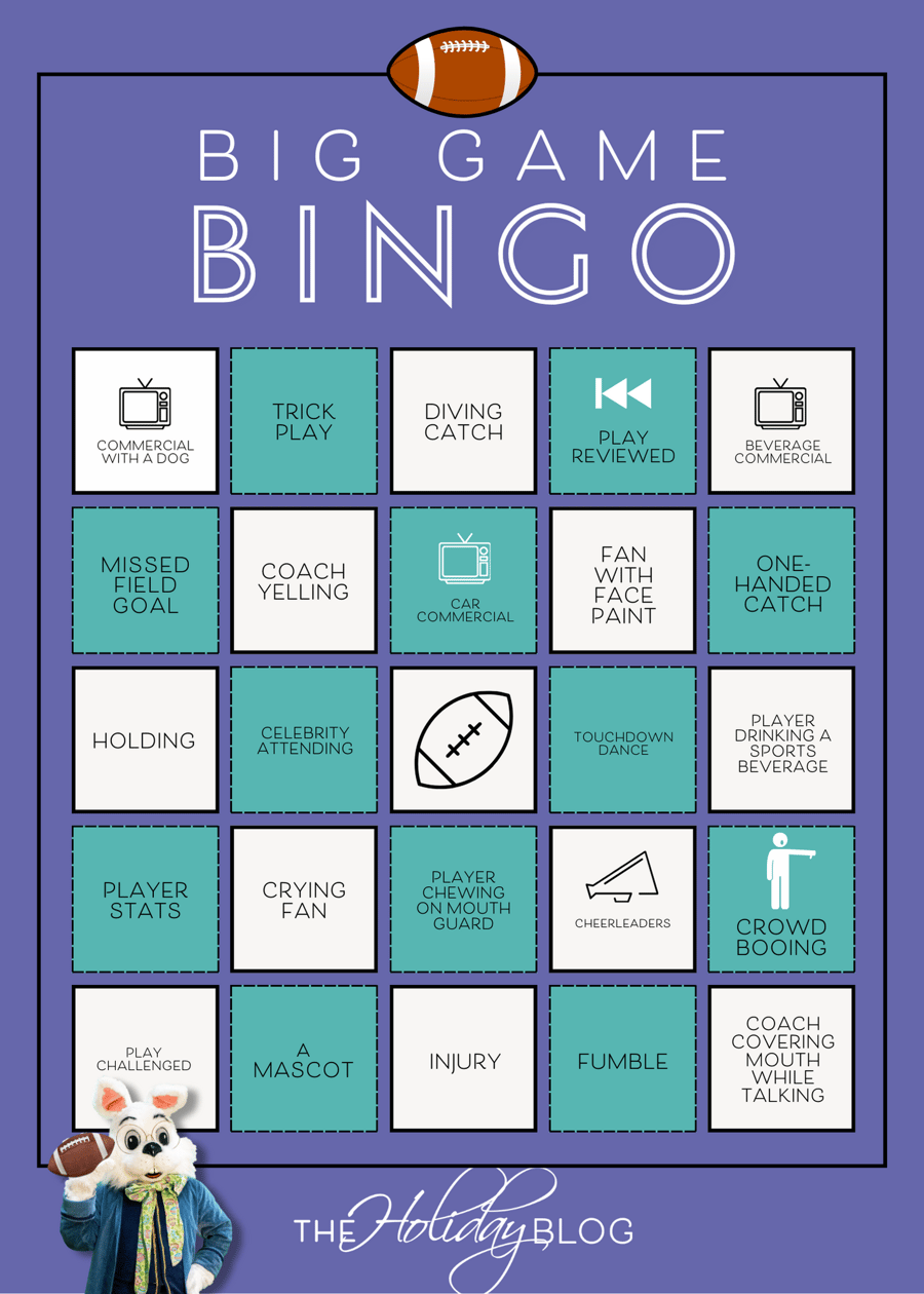 Big Game Bingo sheet