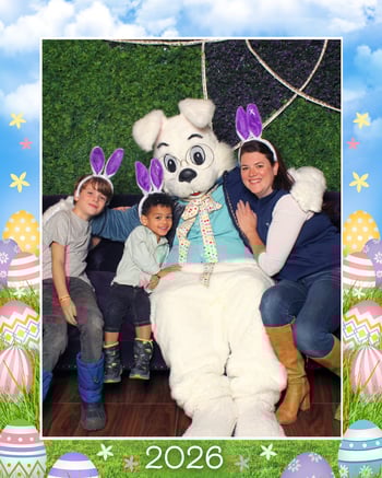 A family with the Easter Bunny