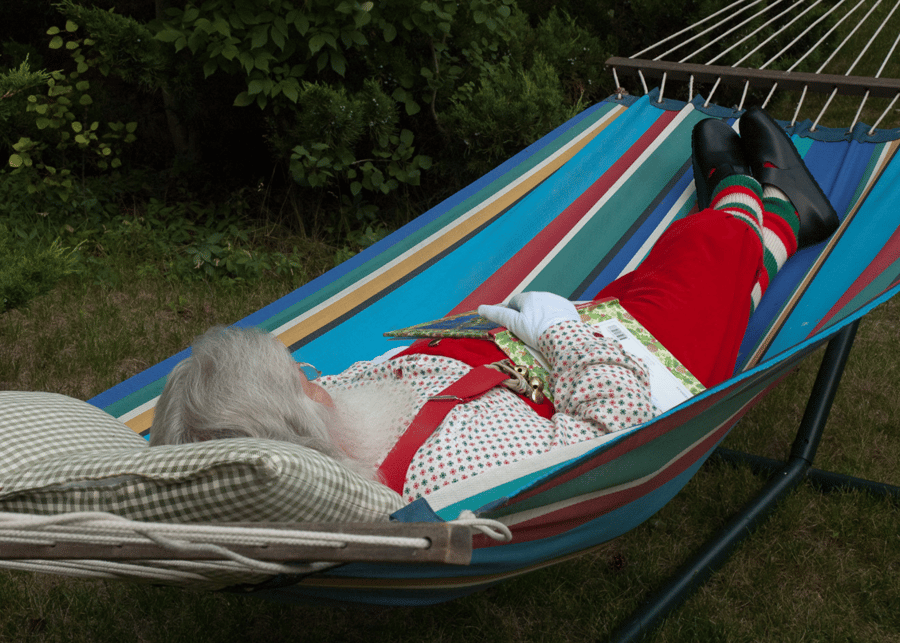 Hammock Day santa in hammock relax