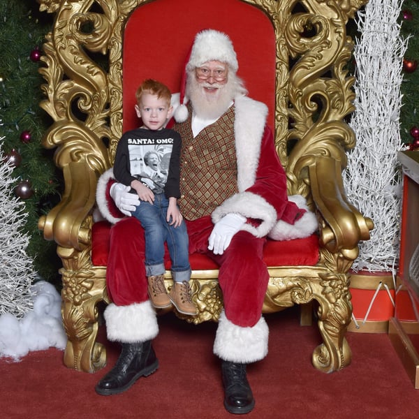 Little boy with autism visiting Santa at Oxford Valley Mall