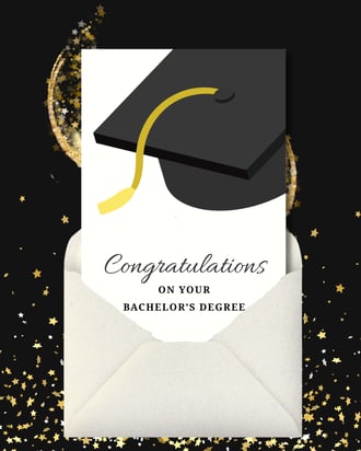 Pixie Post college graduation card.