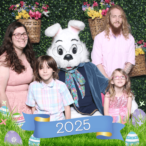 family photo with the Easter Bunny