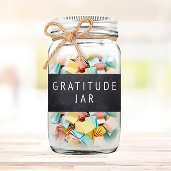 Gratitude Jar with notes.